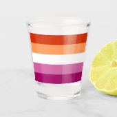 Lesbian Pride Flag LGBTQ Shot Glas (Voorkant)