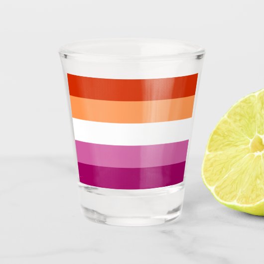 Lesbian Pride Flag LGBTQ Shot Glas (Voorkant)