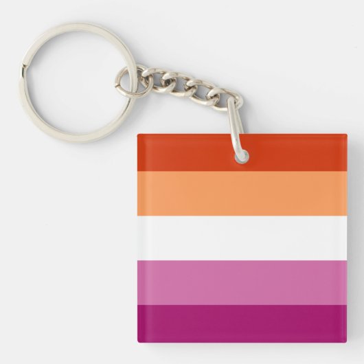 Lesbian Pride Flag LGBTQ Sleutelhanger (voorkant)