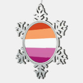 Lesbian Pride Flag LGBTQ Tin Sneeuwvlok Ornament (Rechts)