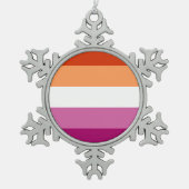 Lesbian Pride Flag LGBTQ Tin Sneeuwvlok Ornament (Voorkant)