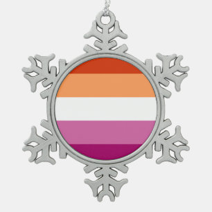 Lesbian Pride Flag LGBTQ Tin Sneeuwvlok Ornament