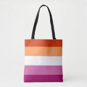 Lesbian Pride Flag LGBTQ Tote Bag (Voorkant)