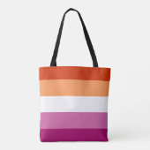 Lesbian Pride Flag LGBTQ Tote Bag (Achterkant)