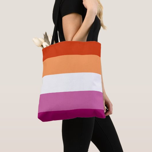 Lesbian Pride Flag LGBTQ Tote Bag (Dichtbij)