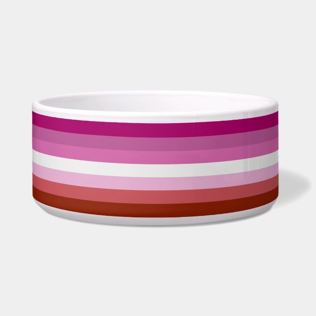 Lesbian Pride Flag LGBTQ Voerbakje (Voorkant)