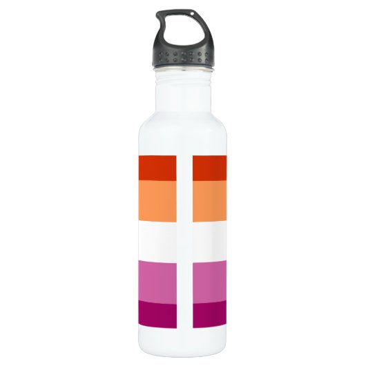 Lesbian Pride Flag LGBTQ Waterfles (Achterkant)