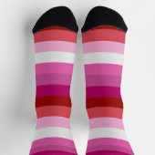 Lesbian Pride Flag Pink, White, Red Striped Sokken (Top)