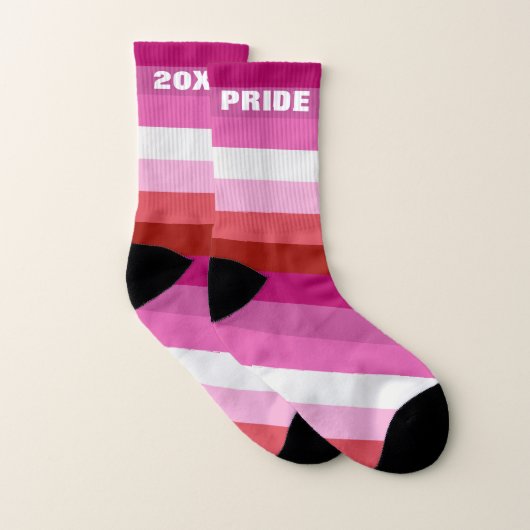 Lesbian Pride Flag Pink, White, Red Stripes Sokken (Paar)