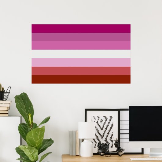 Lesbian Pride Flag Poster (Thuiskantoor)