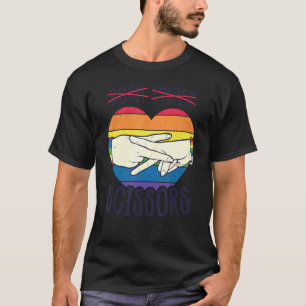 Lesbian Pride Flag Rock Paper Scissors Lesbian Pri T-shirt