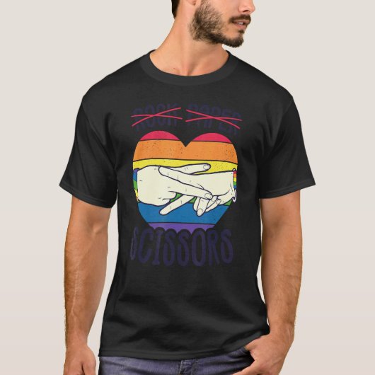 Lesbian Pride Flag Rock Paper Scissors Lesbian Pri T-shirt (Voorkant)