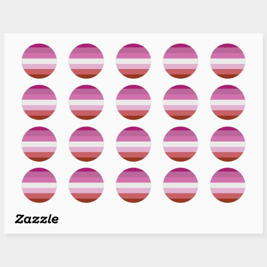 Lesbian Pride Flag Ronde Sticker (Vel)
