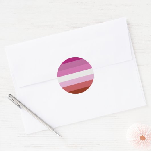 Lesbian Pride Flag Ronde Sticker (Envelop)