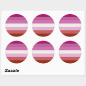 Lesbian Pride Flag Ronde Sticker (Vel)