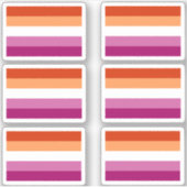 Lesbian Pride Flag Sticker Pack (Voorkant)