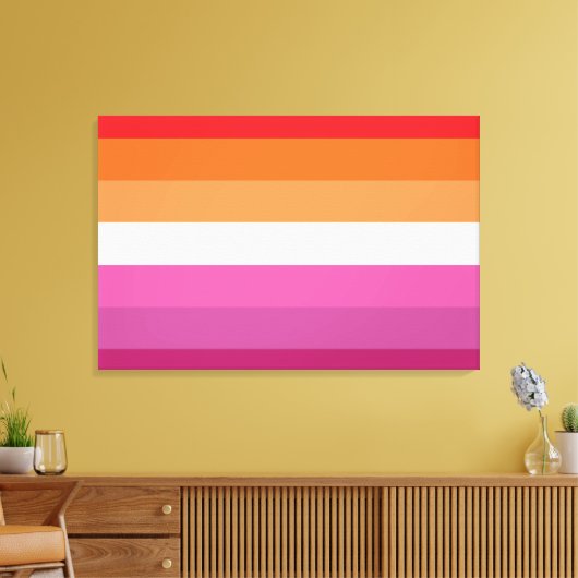 Lesbian Pride Flag (Sunset) Canvas Afdruk (Insitu (Woonkamer))
