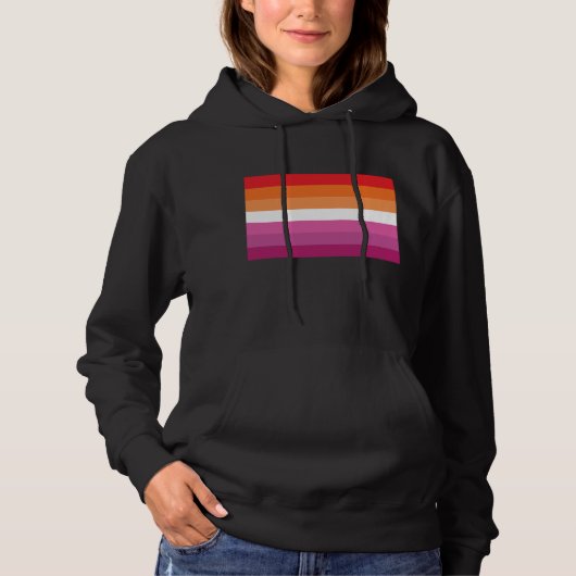 Lesbian Pride Flag (Sunset) Hoodie (Voorkant)