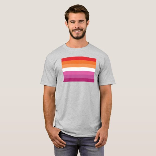 Lesbian Pride Flag (Sunset) T-shirt (Voorkant volledig)
