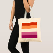 Lesbian Pride Flag Tote Bag (Voorkant (product))