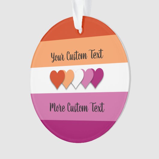 Lesbian pride flag with text ornament (voorkant)