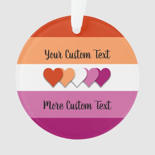 Lesbian pride flag with text ornament (voorkant)