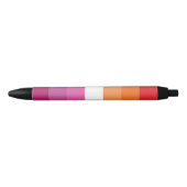 Lesbian Pride Flag Zwarte Inkt Pen (Voorkant)