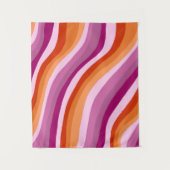 Lesbian Pride Handgemaakte Kleurrijke Roze Streep Wandkleed (Voorkant)