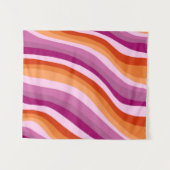 Lesbian Pride Handgemaakte Kleurrijke Roze Streep Wandkleed (Voorkant (horizontaal))