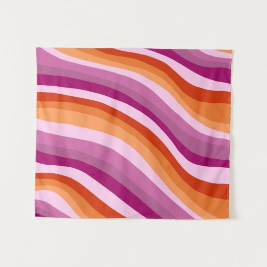 Lesbian Pride Handgemaakte Kleurrijke Roze Streep Wandkleed (Voorkant (horizontaal))