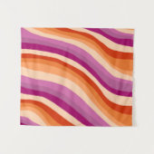 Lesbian Pride Handgemaakte Kleurrijke Roze Streep Wandkleed (Voorkant (horizontaal))