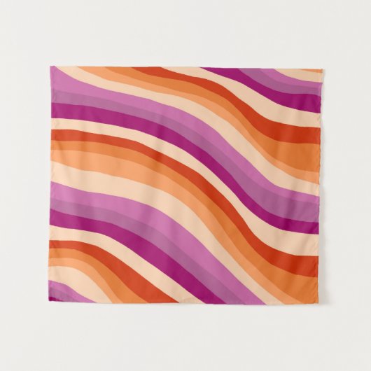 Lesbian Pride Handgemaakte Kleurrijke Roze Streep Wandkleed (Voorkant (horizontaal))