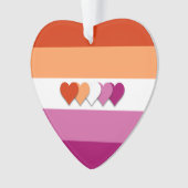 Lesbian pride hartdesign ornament (voorkant)