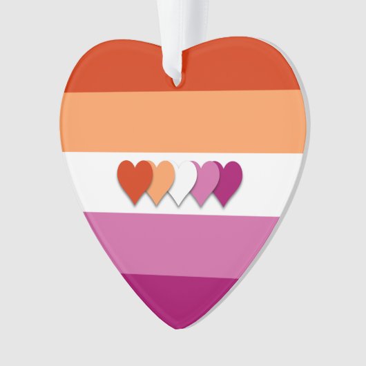 Lesbian pride hartdesign ornament (voorkant)