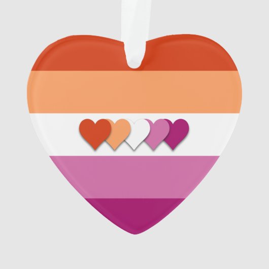 Lesbian pride hartdesign ornament (achterkant)