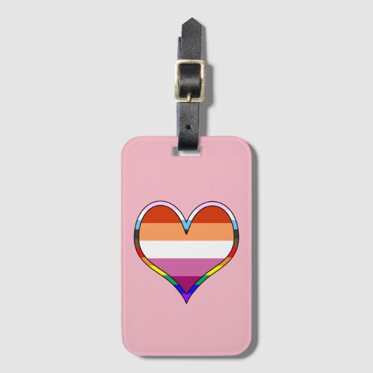 Lesbian Pride Heart Bagagelabel (Voorkant (verticaal))