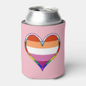 Lesbian Pride Heart Blikjeskoeler (Blikje Voorkant)