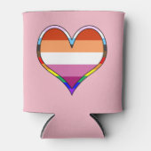 Lesbian Pride Heart Blikjeskoeler (Voorkant)