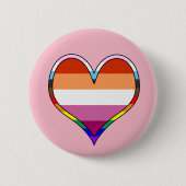 Lesbian Pride Heart Button (Voorkant)
