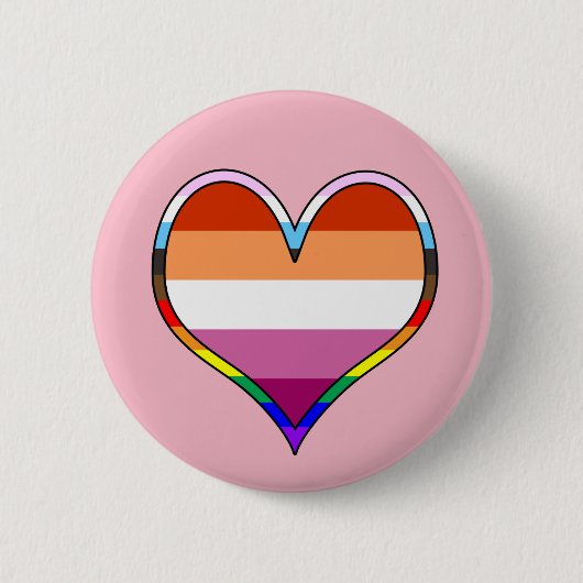 Lesbian Pride Heart Button (Voorkant)