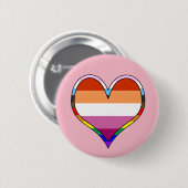 Lesbian Pride Heart Button (Voorkant /achterkant)