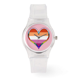 Lesbian Pride Heart Horloge