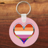 Lesbian Pride Heart Keychain (Voorkant)