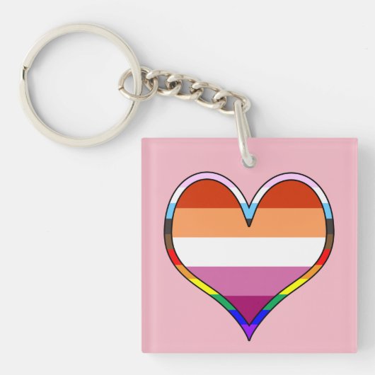 Lesbian Pride Heart Keychain (voorkant)