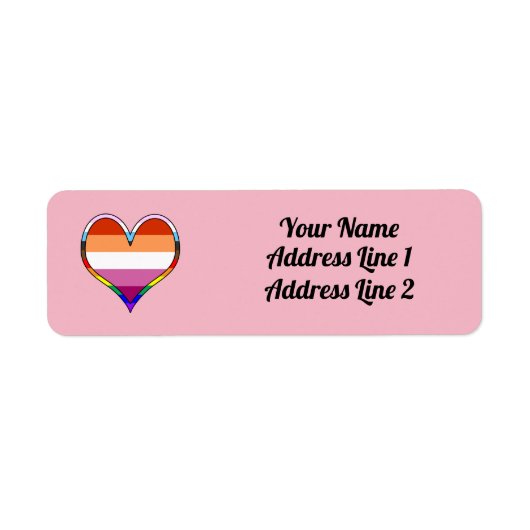 Lesbian Pride Heart Label (Voorkant)