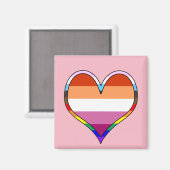Lesbian Pride Heart Magneet (Voorkant / Achterkant)