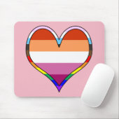 Lesbian Pride Heart Muismat (Met muis)