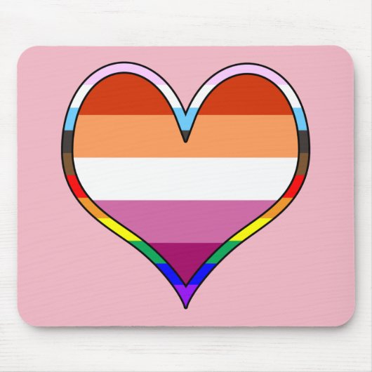 Lesbian Pride Heart Muismat (Voorkant)