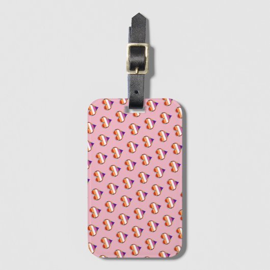 Lesbian Pride Heart Pattern Bagagelabel (Voorkant (verticaal))