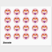 Lesbian Pride Heart Ronde Sticker (Vel)